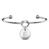 Fancy Alphabet Letter Initial Bangle in White Gold